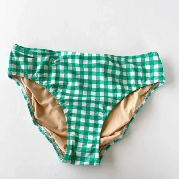 J Crew Crewcuts Girls Green Gingham Bikini Swim Bottom 16 NWOT - Picture 3 of 5